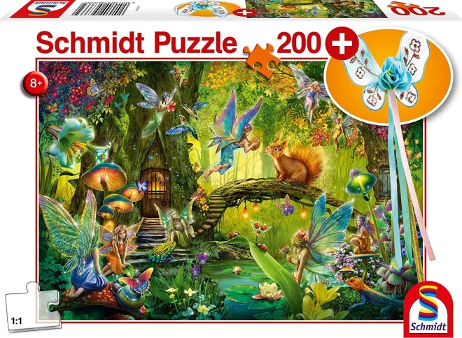 Schmidt Puzzle Feen im Wald 200 Teile mit Feenstab als Geschenk