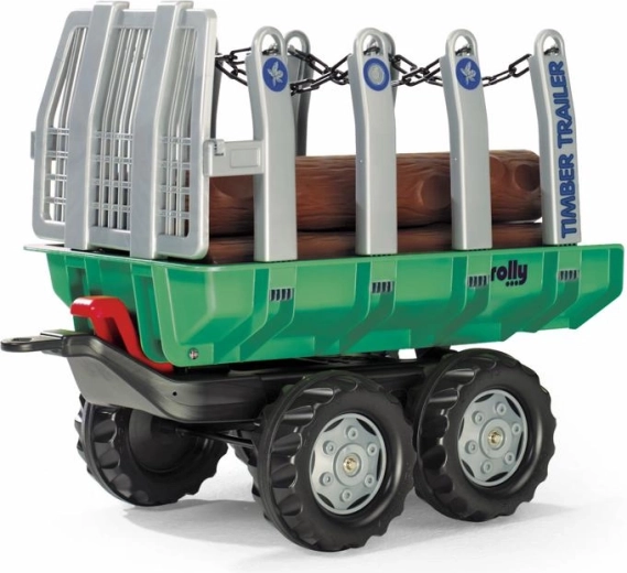 Timber Trailer Anhänger mit Holzstämmen, grün