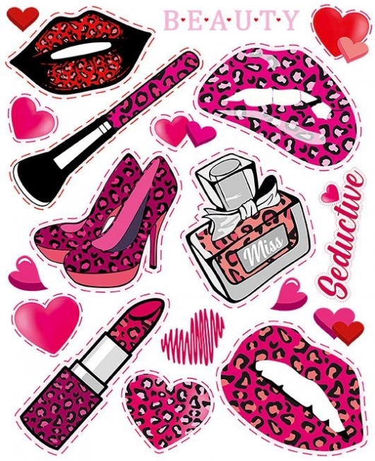 Großes Blatt Kinder-Aufnäher in Rosa