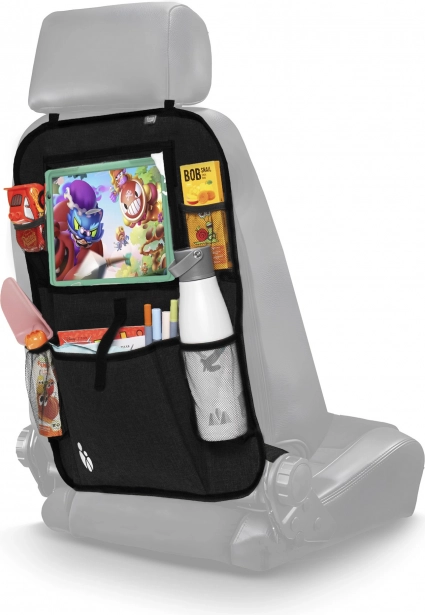 Sitz-Organizer mit Tablettasche, Schwarz