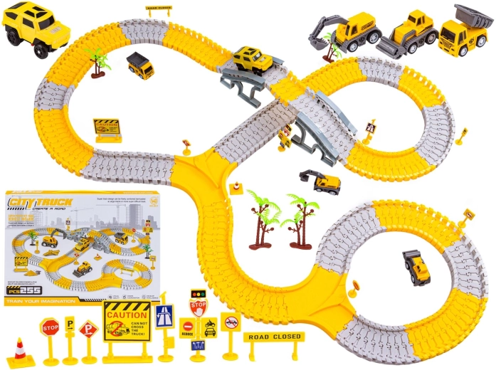 Große flexible Rennstrecke – Baustelle (255 Teile)