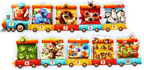 Puzzlika Zug – Lernpuzzle, 20 Teile, 94 cm