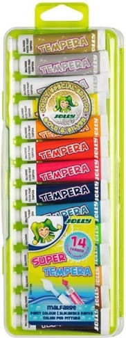 Tempera Jolly - 12 Farben + Silber und Gold