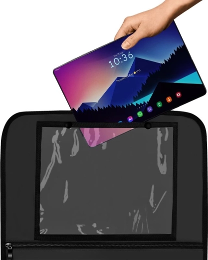 Transparente Tablettasche für Unterhaltung unterwegs