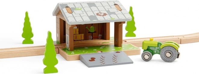 Bigjigs Rail hölzerne Scheune auf Schienen