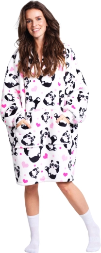 Cozy Noxxiez Panda kuschelige Hoodie-Decke mit Kapuze