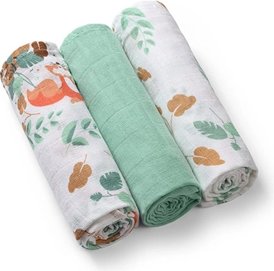 Babyono Musselintücher Super Soft Mint 70 × 70 cm 3 Stk.