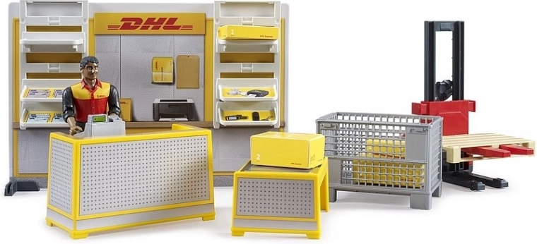 Bruder BWORLD Paketstation DHL mit Zubehör