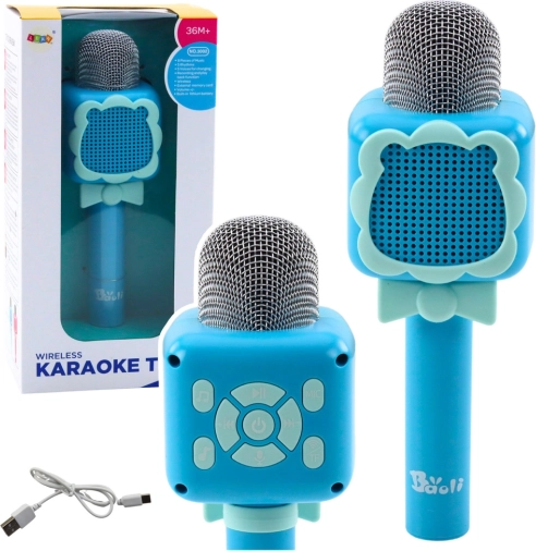 Bluetooth Karaoke Mikrofon Aufnahme Stimmveränderung Blau