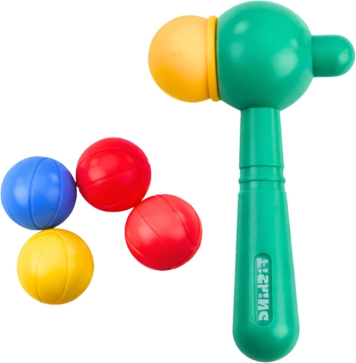 Spiel mit Hammer und vier Kugeln
