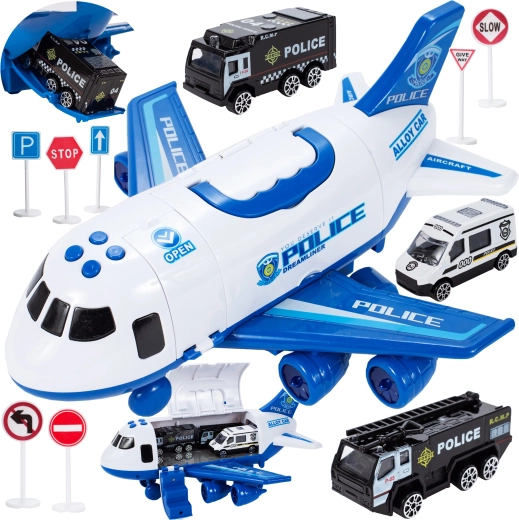 Flugzeug mit Metallautos 1:64 mit Licht und Sound