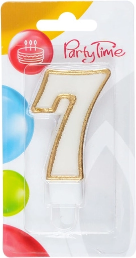Tortenkerze Zahl 7 gold