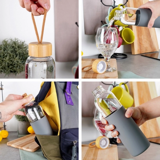 Bambusdeckel mit Dichtung und Schlaufe