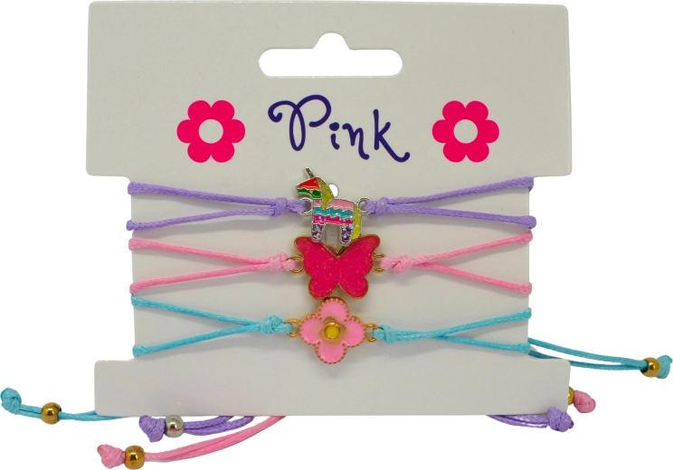 Set aus 3 Kinderarmbändern – Einhorn, Herz und Nilpferd