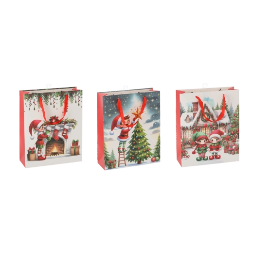 Geschenktasche Weihnachts-Elf 26 × 32 × 10 cm