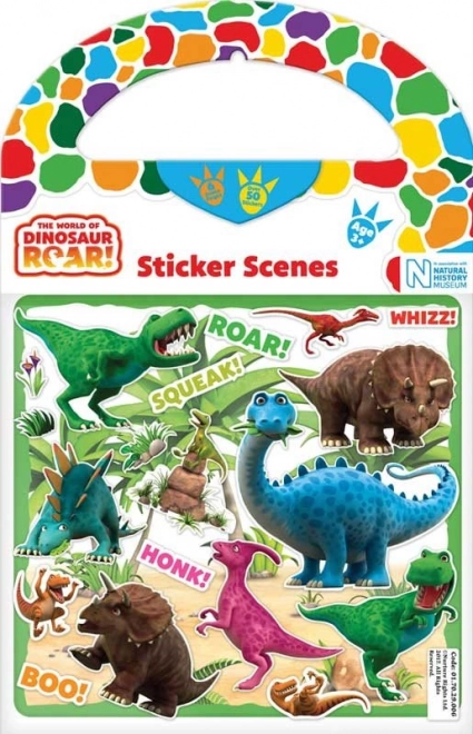 Aufkleber Dinosaurier – wiederverwendbare Sets mit Hintergründen