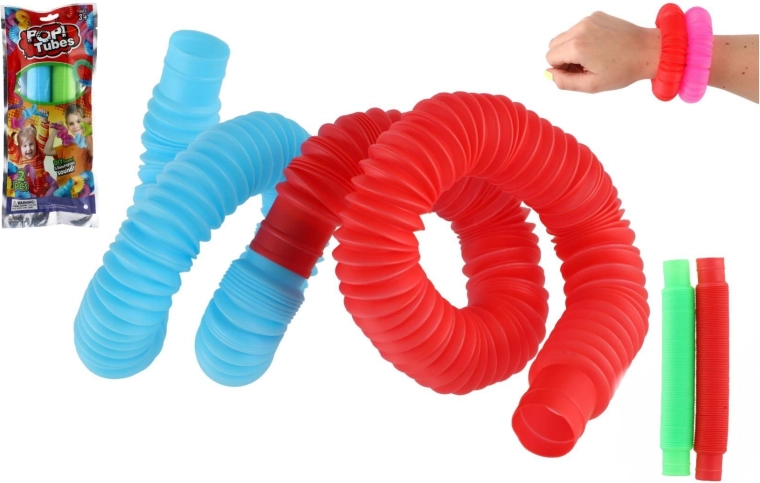 Ausziehbare sensorische Pop-Rohre – Bauset 2 Stk., Farbmix