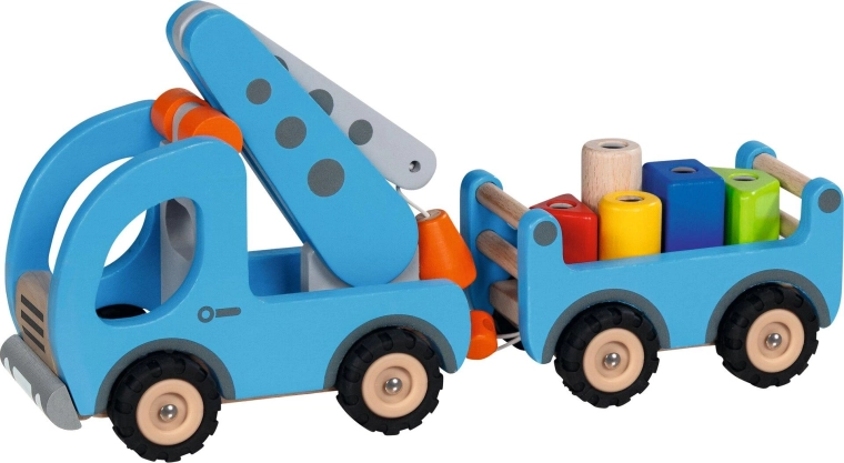 Holz-Mobilkran mit Anhänger