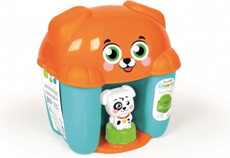 CLEMENTONI Soft CLEMMY Box Hündchen – 6 weiche Bausteine