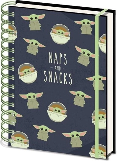 Notizbuch Star Wars: The Mandalorian Snacks and Naps A5 mit Ringbindung