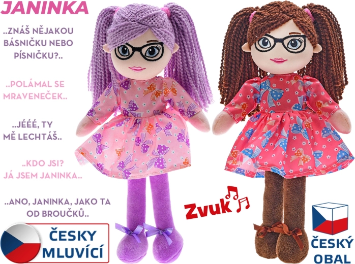 Stoffpuppe Janinka 30 cm, spricht Tschechisch