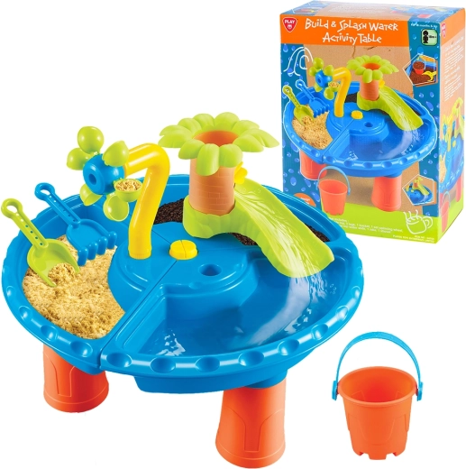PlayGo Spieltisch mit Bau- und Wasserspritz-Aktivitäten (15 Teile)