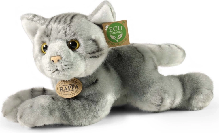 Rappa Plüschkatze grau liegend 30 cm Eco-Friendly