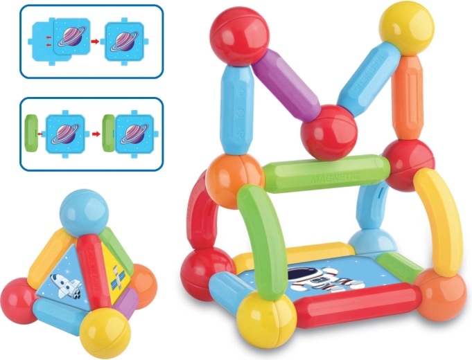 Magnetisches Konstruktionsspielzeug mit 50 Teilen