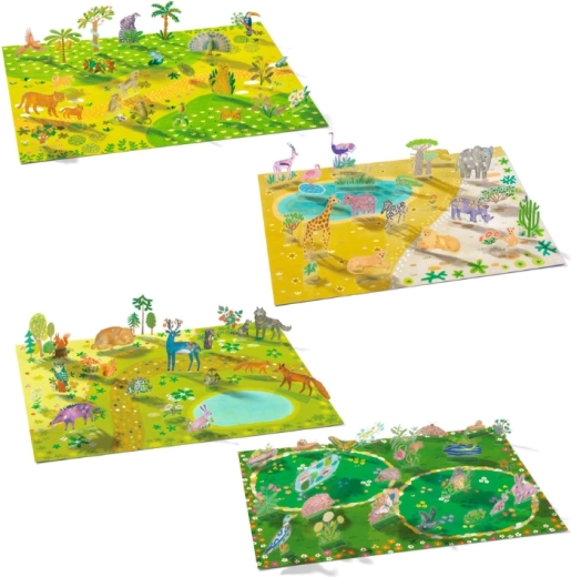 Große illustrierte Szenen für spielerischen 3D-Spaß