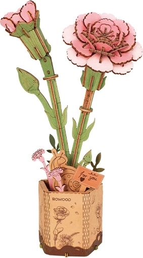 Holz 3D Puzzle Rosa Nelke