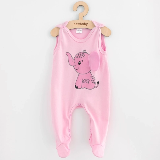 Baby-Baumwollstrampler New Baby Happy Elephant rosa 68 (4–6 Monate)