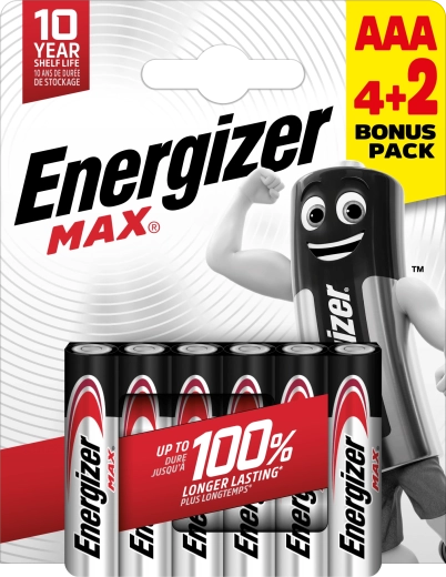 Energizer Max AAA Alkalibatterien 6 Stk. (4+2 gratis)