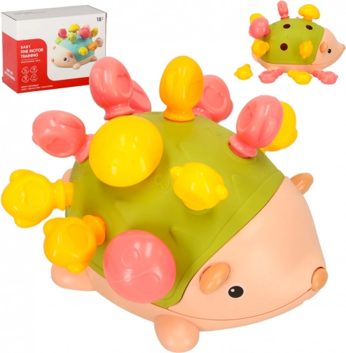 Montessori sensorischer Igel mit Steckstiften – grün