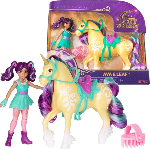 Unicorn Academy Ava und Leaf – Puppe mit Einhorn und Zubehör