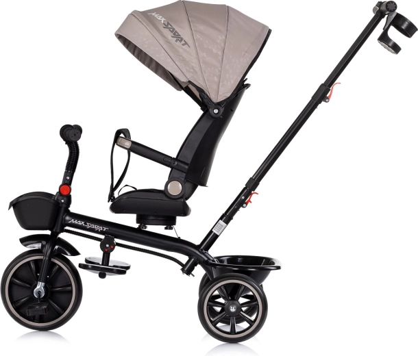 Verdeck mit Sonnenschutz und praktische Aufbewahrungskörbe