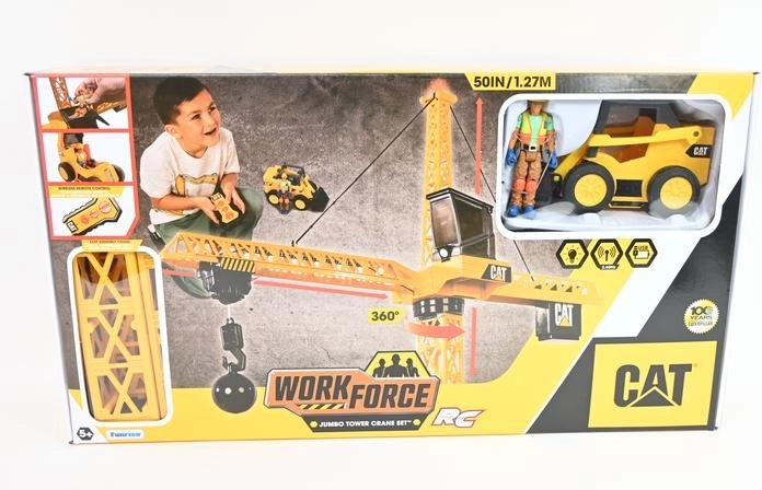 CAT RC-Turmdrehkran 127 cm mit Figur und Fahrzeug