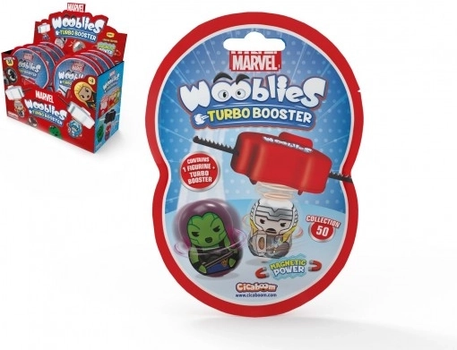 Wooblies Turbo Booster magnetische MARVEL-Figuren 4 cm – Packung mit Shooter