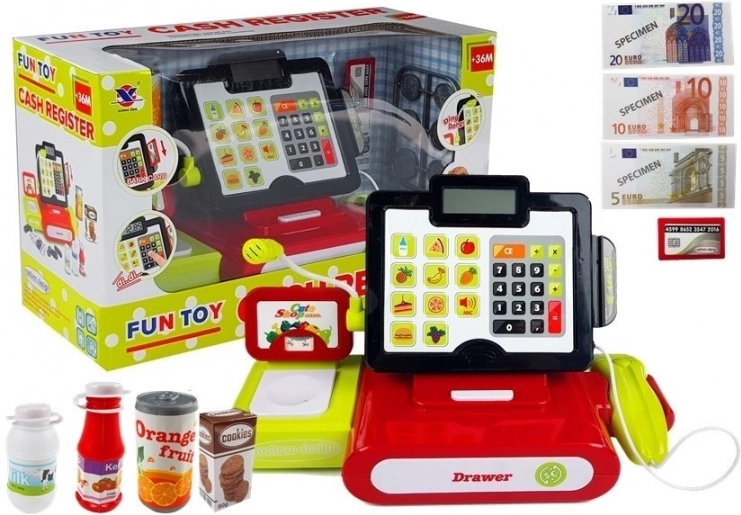 Touch-Kinderkasse mit Taschenrechner und Zubehör