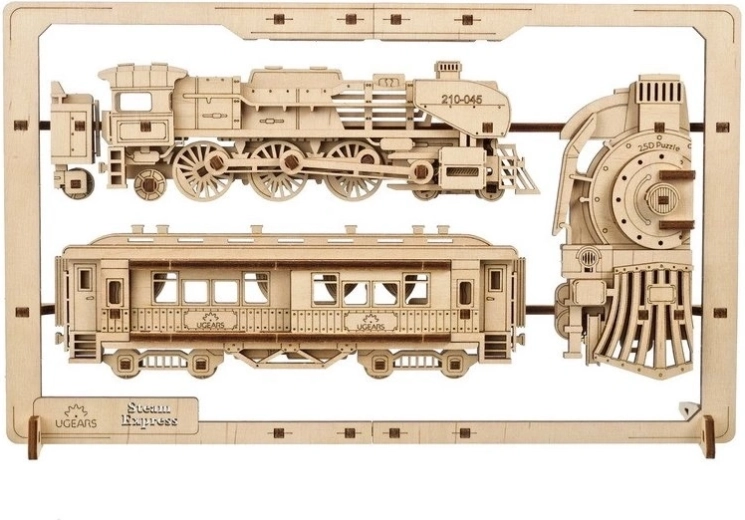 Ugears 2,5D Holz-Mechanikpuzzle Steam Express
