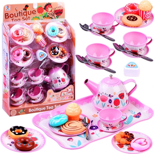 Metall-Teeservice für Kinder mit Desserts