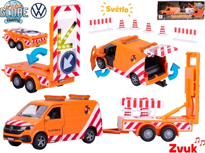 Kids Globe Traffic VW Transporter – Metallmodell mit Licht und Sound