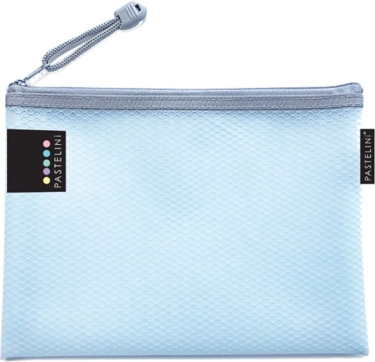 Netzhülle A5 PASTELINI blau mit Reißverschluss