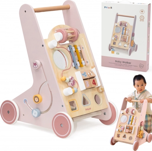 Holzlauflernwagen für Kleinkinder PolarB rosa