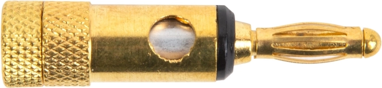 Vergoldeter Bananenstecker, schwarz