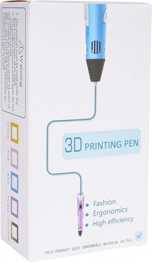Blauer 3D-Stift zum Gestalten mit PLA