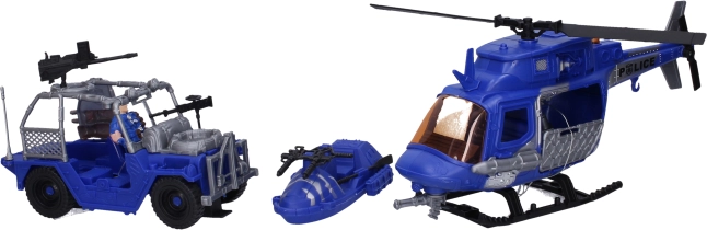 Polizei-Spielset mit Figuren und Hubschrauber