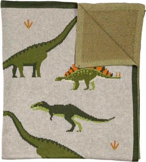 Kissenbezug aus Bio-Baumwolle mit Dinosauriermotiv Nature Planet