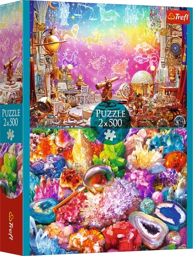 Puzzle 2×500 Weltraum und Kristalle
