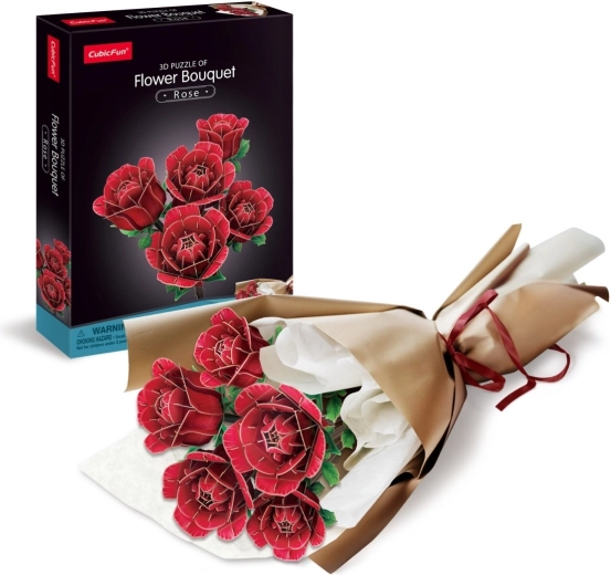 3D-Puzzle großer Rosenstrauß