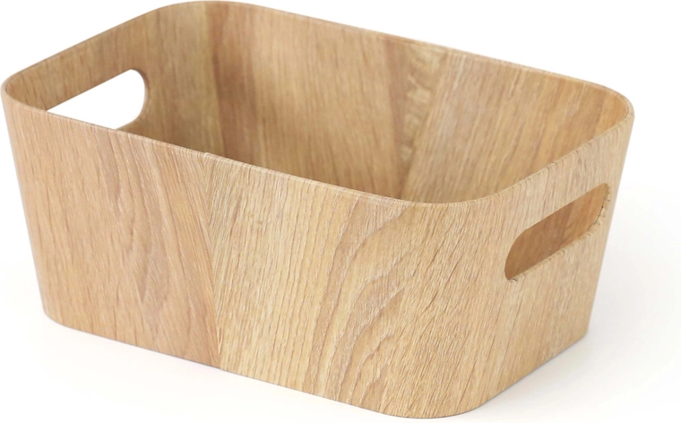 Aufbewahrungskorb aus Papier und Karton, Holzfarbe 26 × 18 × 11 cm